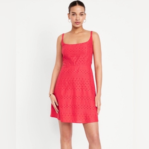 Old Navy Dresses & Skirts - Old Navy Red Eyelet Mini Dress